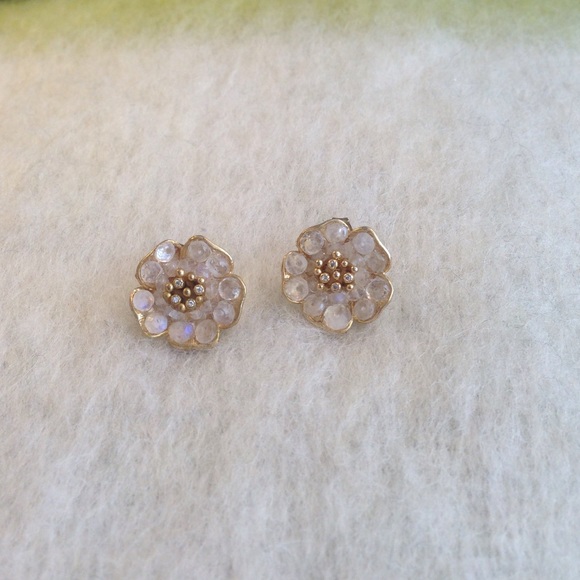 Anthropologie earrings. Lovely, shimmery flowers.