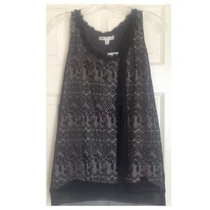 ⭐️SOLD⭐️NWT Cabi Black Emily Lace Overlay Nude