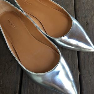 J.Crew Silver Flats