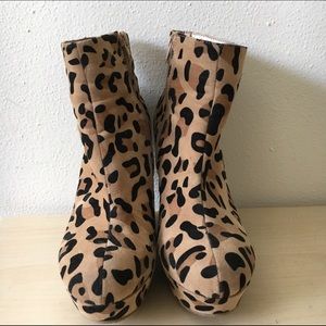 Leopard ankle boots
