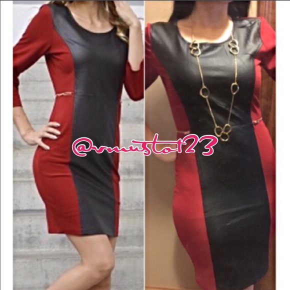 ValMarie Boutique Dresses & Skirts - Vegan Leather Gold Zip Dress