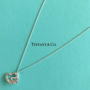 Authentic Tiffany & Co double open heart necklace!