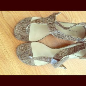 Snake skin sandals, 8.5