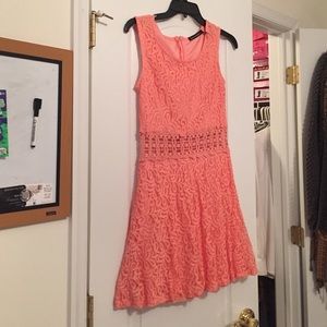 Pink dress with lace cut out