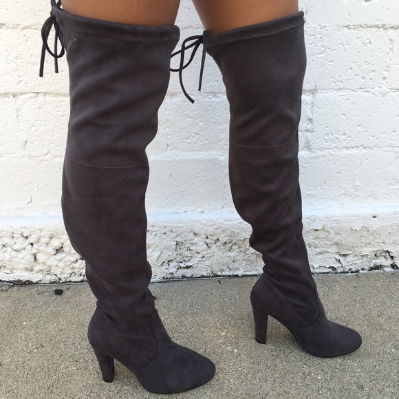💥final sale 💥Grey over the knee boots - Picture 2 of 3