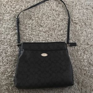 Brown and black coach shoulder bag!