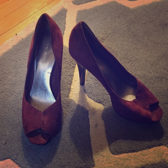 Nine West Maroon platform heels.