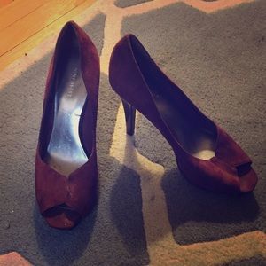 Nine West Maroon platform heels.