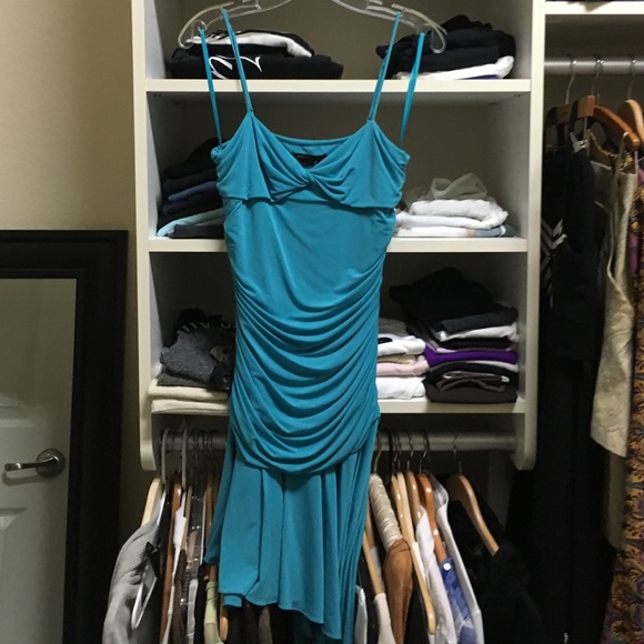 Teal blue cocktail dress