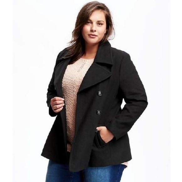 Black Wool Blend Coat NWT