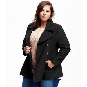 Black Wool Blend Coat NWT