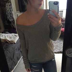 Gray off the shoulder sweater