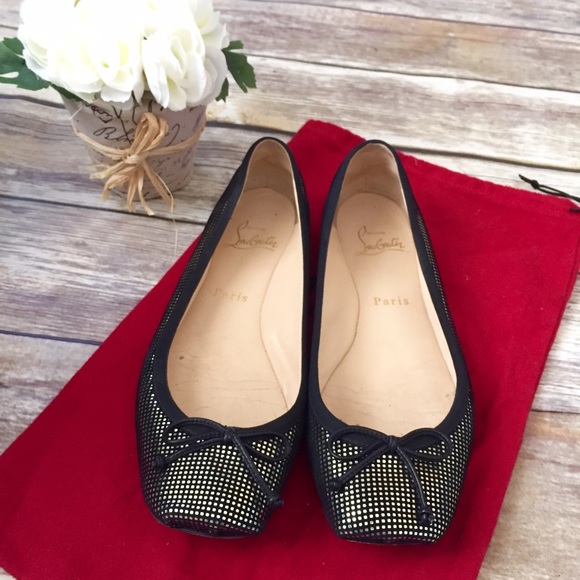 christian louboutin square-toe ballerina flat black christian louboutin square-toe ballerina flat black