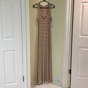 Kirra Dresses - NWT Cream and Maroon Striped Maxi Dress Kirra Dresses - NWT Cream and Maroon Striped Maxi Dress