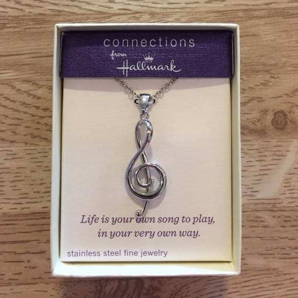 Hallmark Treble Clef Stainless Steel Necklace