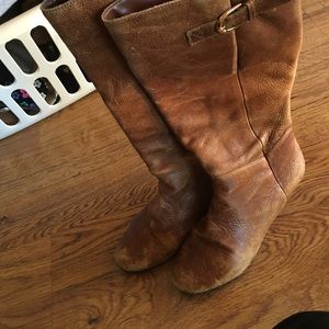 Below-The-Knee Tan Boots