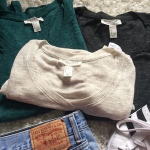 NWOT 3 long sleeve knit shirts