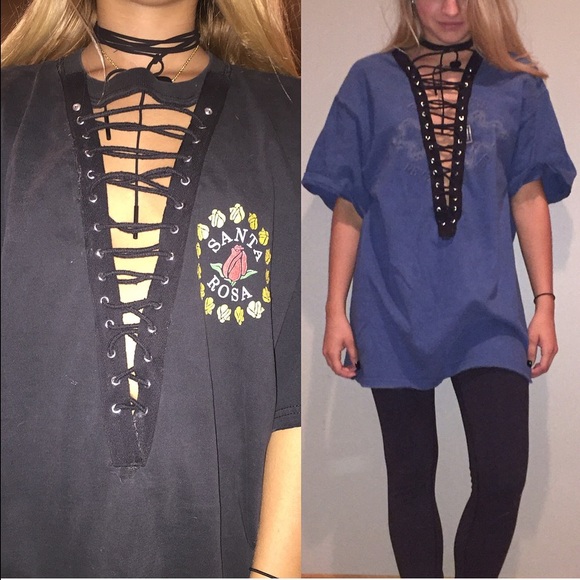 LF Inspired Lace Up Vintage Tees
