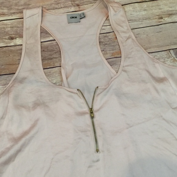 ASOS Tops - 🦄FINAL CHANCE🦄Asos Peach Blush Silky zipper tank