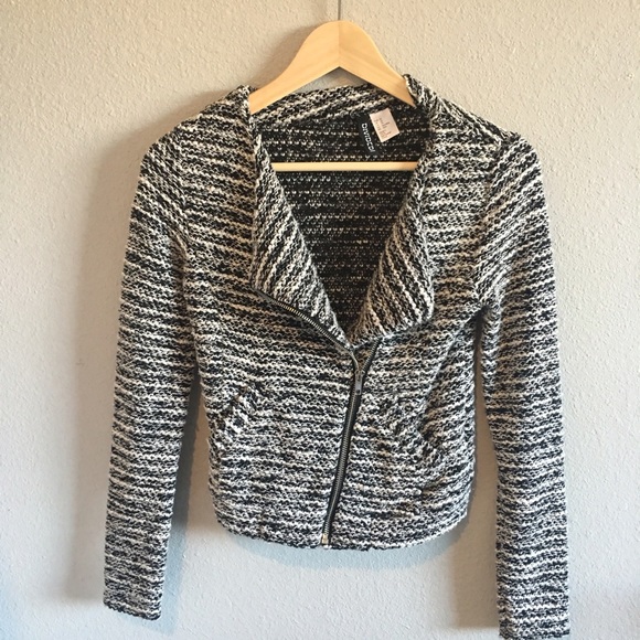 Knit Moto Style Jacket - Picture 1 of 4