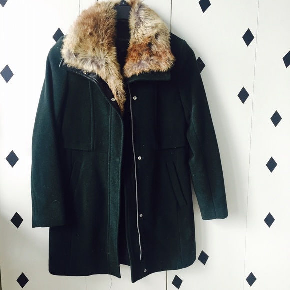 Marc New York | wool Faux fur collar coat