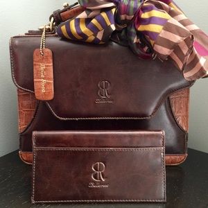 Bellerose Vintage Handbag with Crocodile Trim