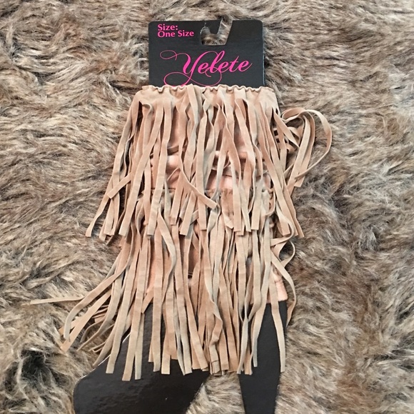 Tan fringe boot socks - Picture 2 of 2