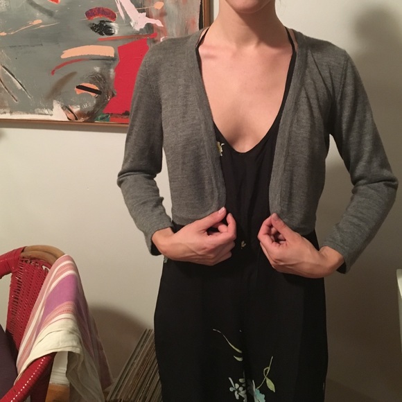 Oscar de la Renta 3/4 Open-Front Bolero Cardigan