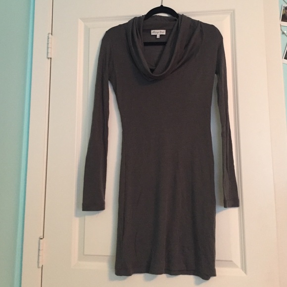 Grey Cowlneck sweater dress