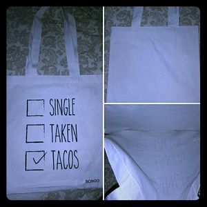 Bongo Taco Canvas Style Tote bag purse handbag