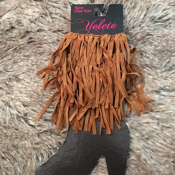 Brown fringe boot socks - Picture 2 of 2