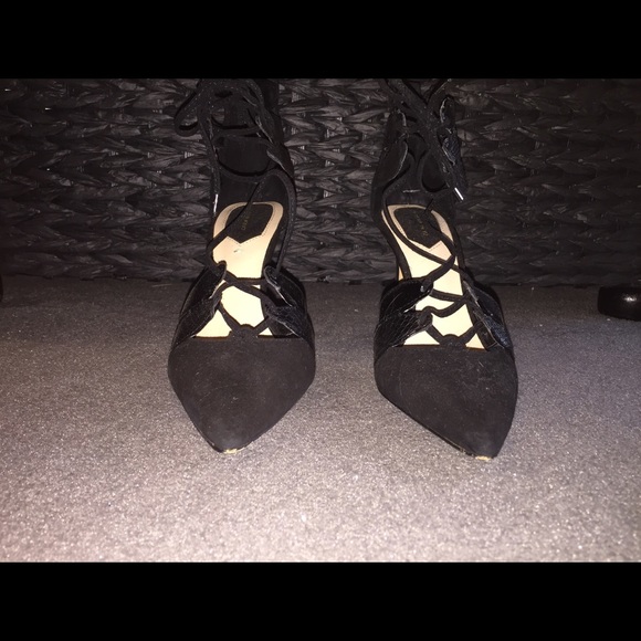 Zara Black Strappy Heels - Picture 2 of 3