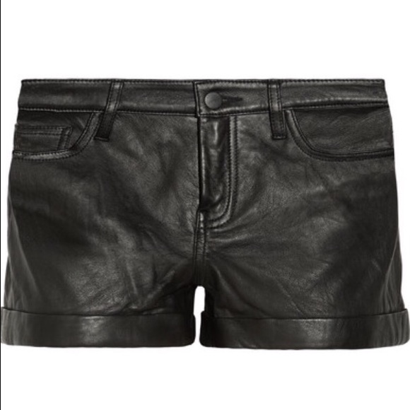 Rizda Washed Leather Shorts