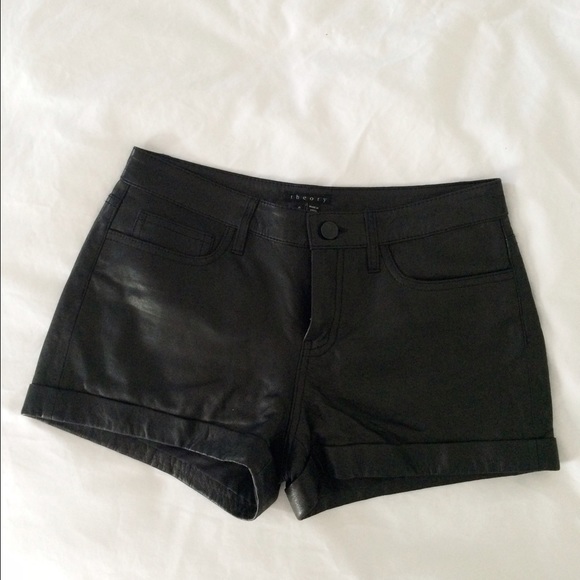 Rizda Washed Leather Shorts