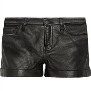 Rizda Washed Leather Shorts