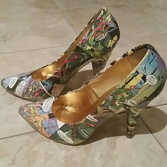 Liliana Shoes - Ninja Turtle Comic Strip Heels