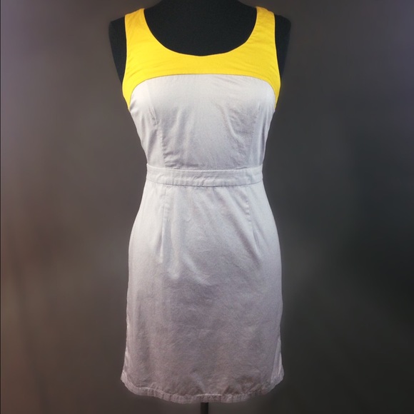 🎃🎃🎃Grey/yellow ColorBlock Gap Sheath Dress