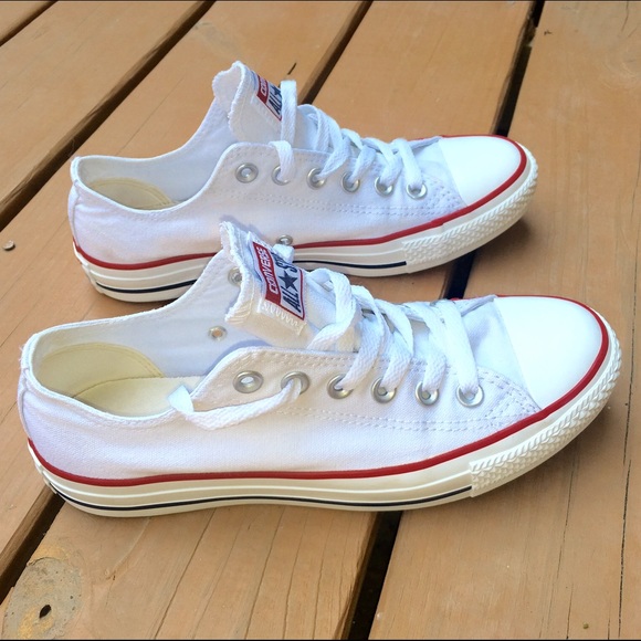 Converse Shoes - White Converse All-Star Low Top Sneakers 7.5