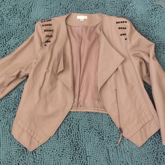 Taupe Leather Jacket