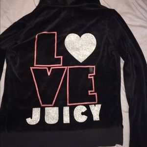 Juicy couture black graphic zip up hoodie