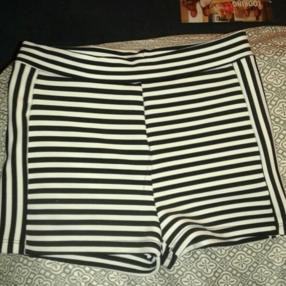 High waisted striped shorts