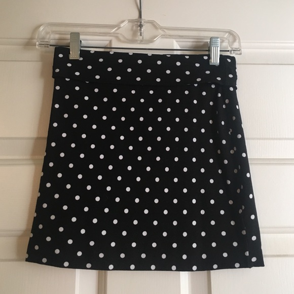 Polka Dot Stretch Mini Skirt