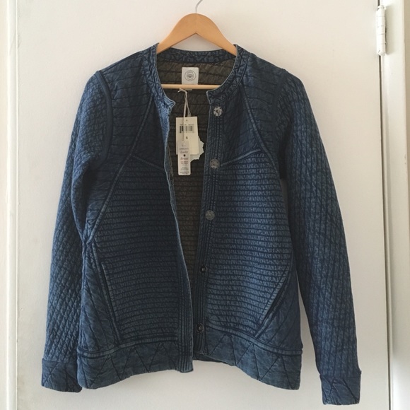 indigo quilted jacket