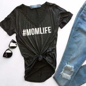 Mom Life Shirt in Charcoal