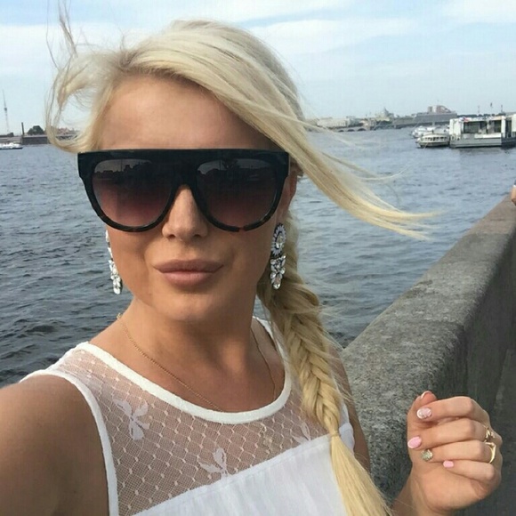 Oversize Sunglasses Women Shades Men Retro Flat To - Picture 2 of 3