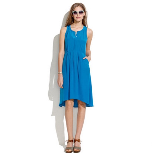 Madewell Dresses & Skirts - 👗 Madewell 💯% Silk Blue waterfall dress