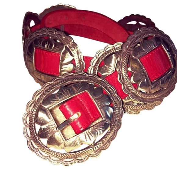 Brighton Accessories - Vintage Brighton Silver-Tone Sunflower Concho Belt