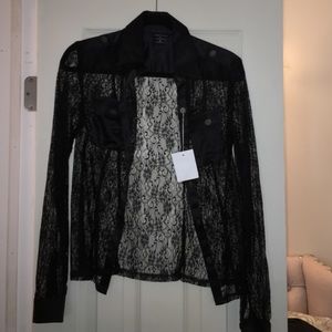 Long sleeve lace button down