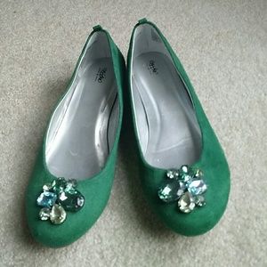Mossimo green jeweled flats size 6.5