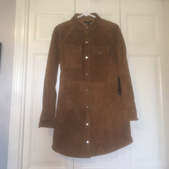 Leather long sleeve jacket dress - Picture 1 of 2